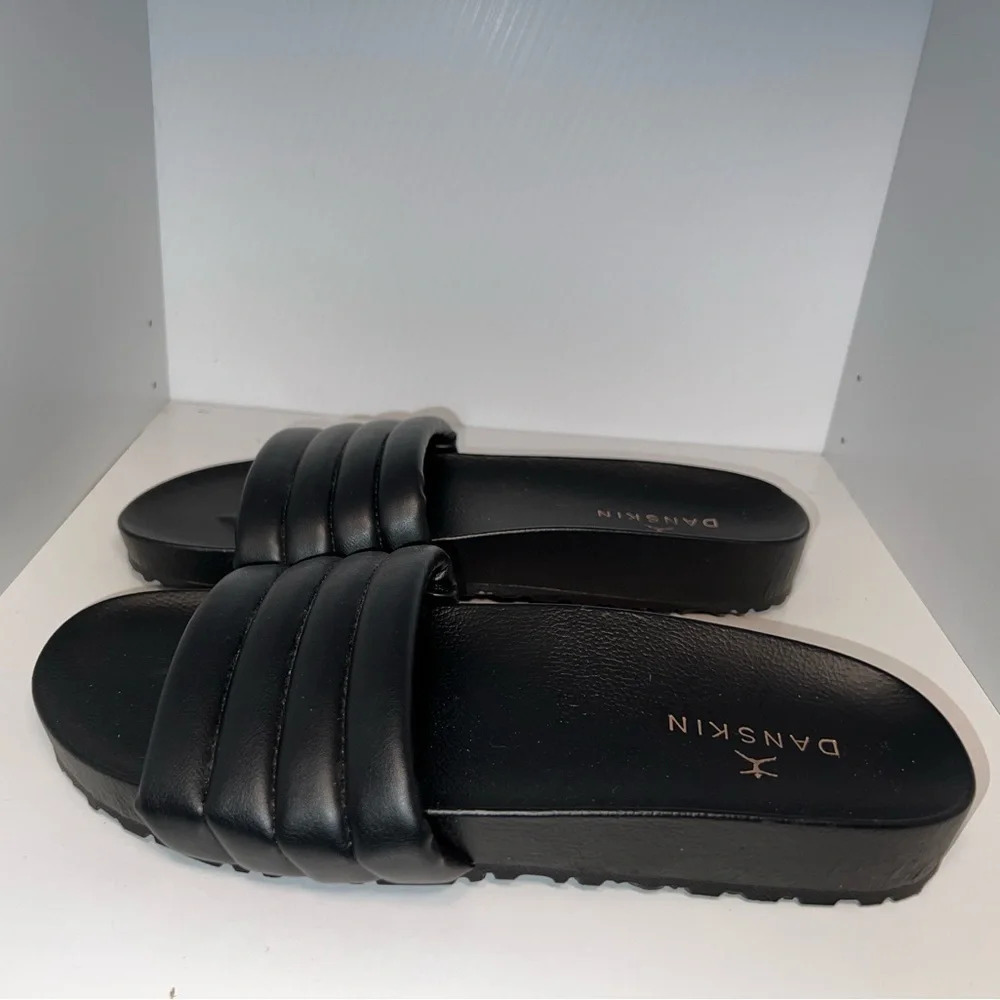 Danskin, 8, black, leisure, vegan upper, slip on sandals,‎ balance man-made. - Picture 3 of 7